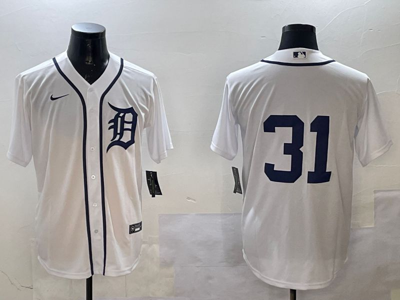 Men Detroit Tigers #31 No Name White Game 2025 Nike MLB Jersey style 1->detroit tigers->MLB Jersey